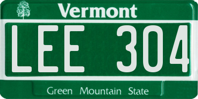 VT license plate LEE304
