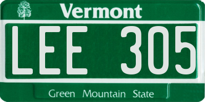 VT license plate LEE305