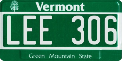 VT license plate LEE306