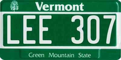 VT license plate LEE307