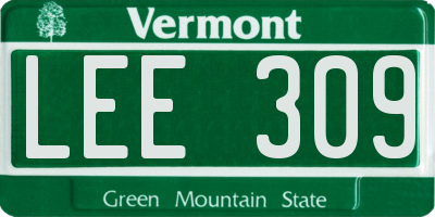 VT license plate LEE309