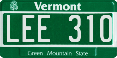 VT license plate LEE310