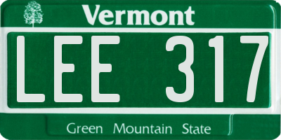 VT license plate LEE317