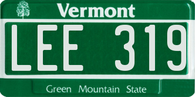 VT license plate LEE319