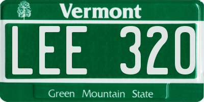 VT license plate LEE320