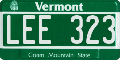 VT license plate LEE323