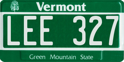 VT license plate LEE327
