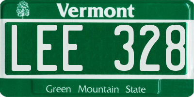 VT license plate LEE328
