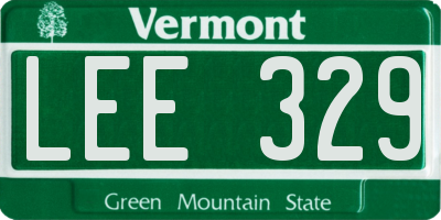 VT license plate LEE329
