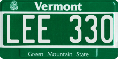VT license plate LEE330