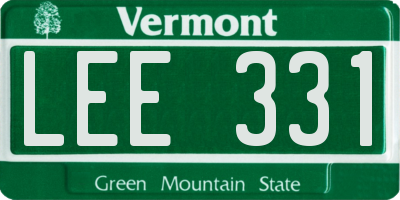 VT license plate LEE331