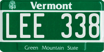 VT license plate LEE338