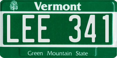 VT license plate LEE341