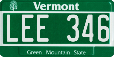 VT license plate LEE346