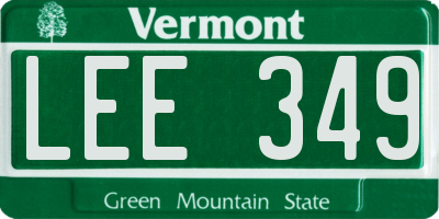 VT license plate LEE349