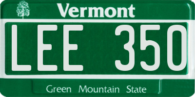 VT license plate LEE350