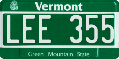 VT license plate LEE355
