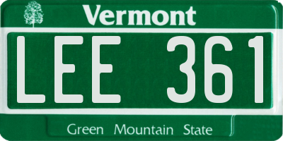 VT license plate LEE361