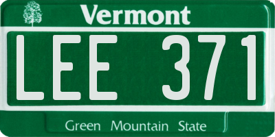 VT license plate LEE371