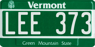 VT license plate LEE373
