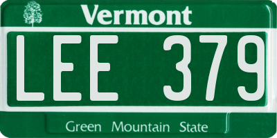VT license plate LEE379
