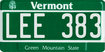 VT license plate LEE383