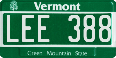VT license plate LEE388