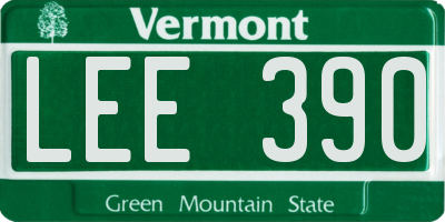 VT license plate LEE390