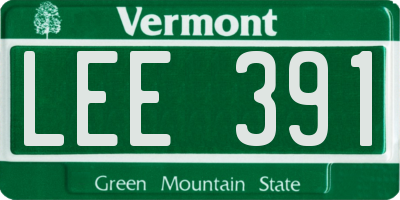VT license plate LEE391
