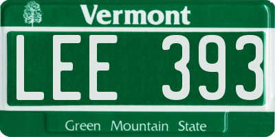 VT license plate LEE393