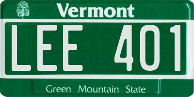 VT license plate LEE401