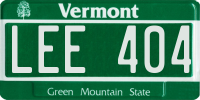 VT license plate LEE404