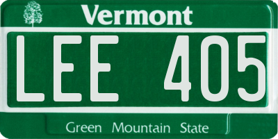 VT license plate LEE405
