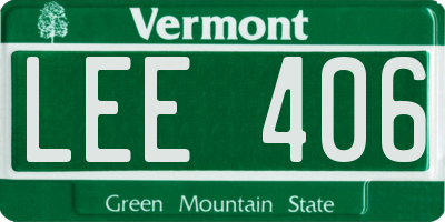 VT license plate LEE406