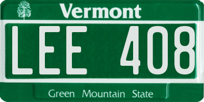 VT license plate LEE408