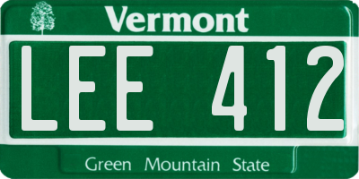 VT license plate LEE412
