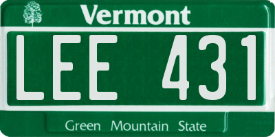 VT license plate LEE431
