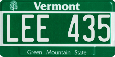 VT license plate LEE435