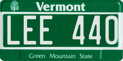 VT license plate LEE440