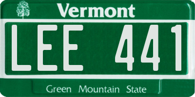 VT license plate LEE441