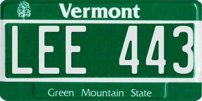 VT license plate LEE443