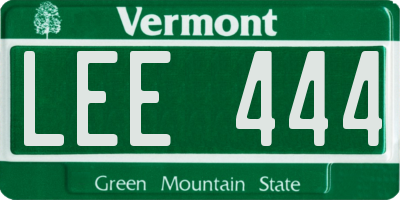 VT license plate LEE444