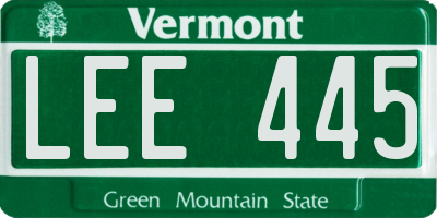 VT license plate LEE445