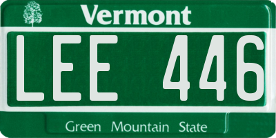 VT license plate LEE446