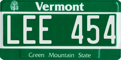 VT license plate LEE454