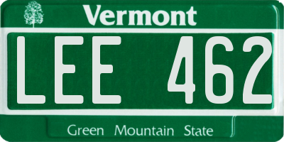 VT license plate LEE462