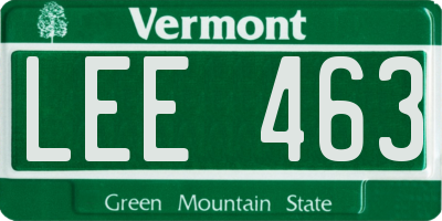VT license plate LEE463