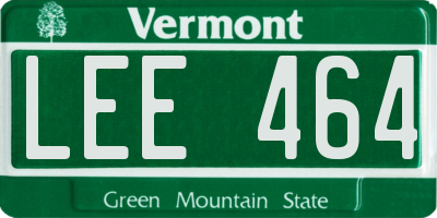 VT license plate LEE464