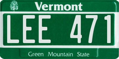 VT license plate LEE471