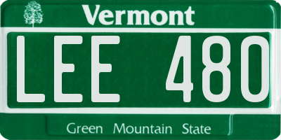 VT license plate LEE480